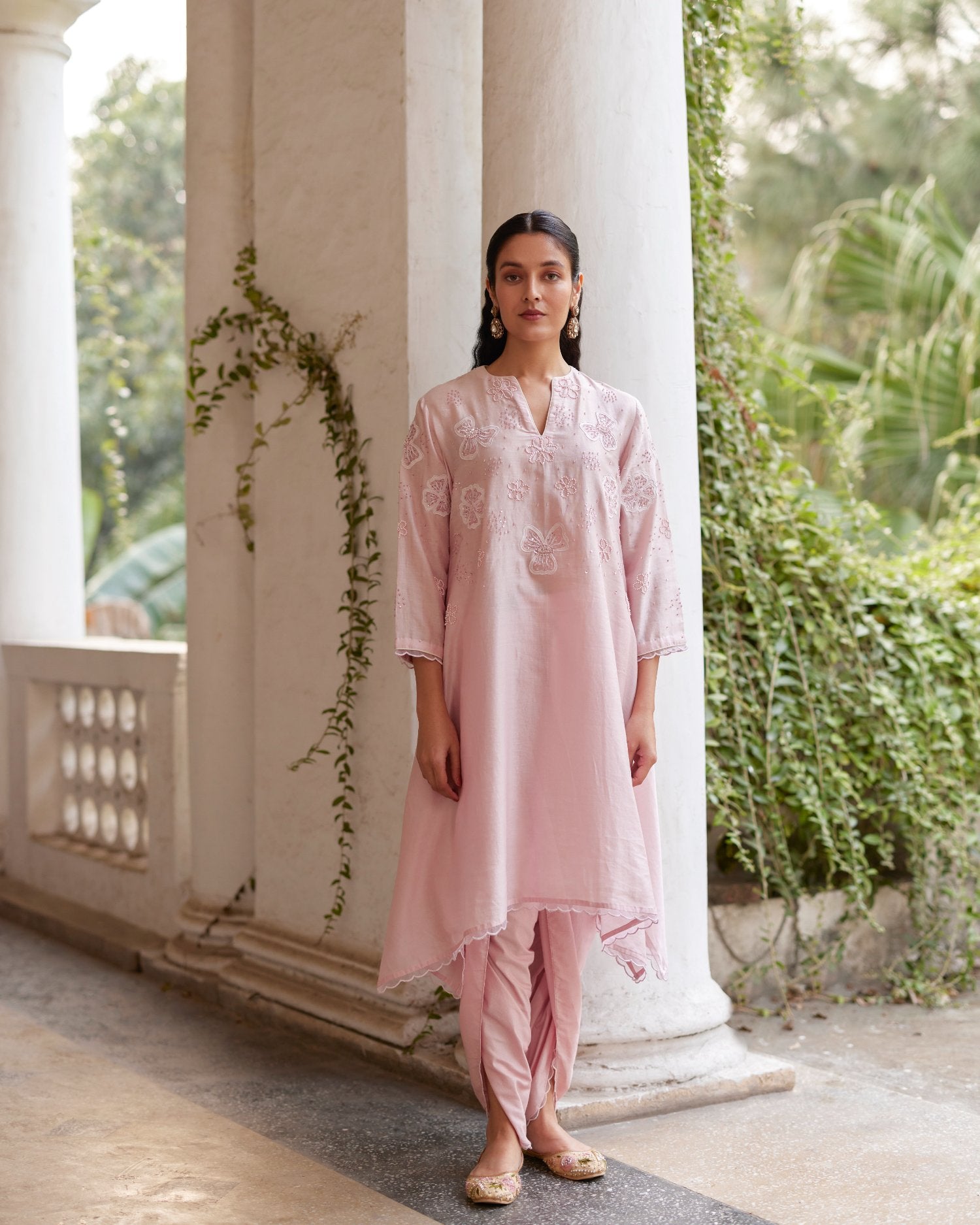 Dusty Pink Dhoti Set