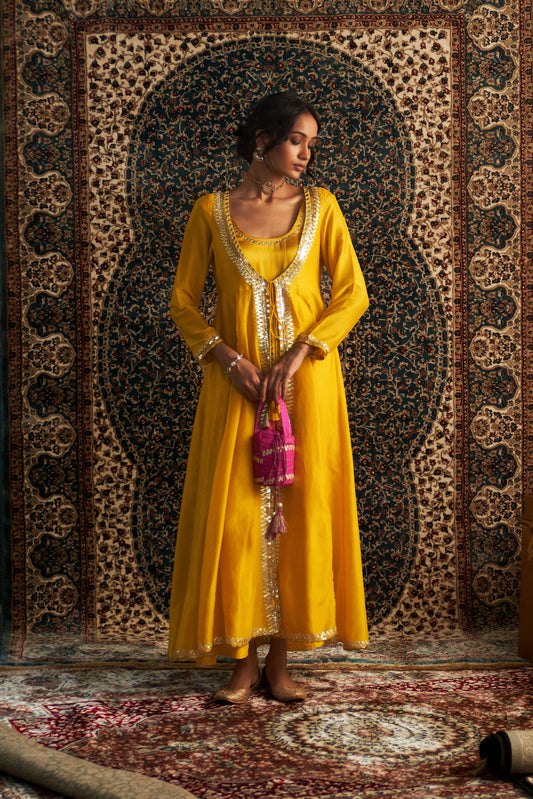 Marigold Embroidered Choga Set