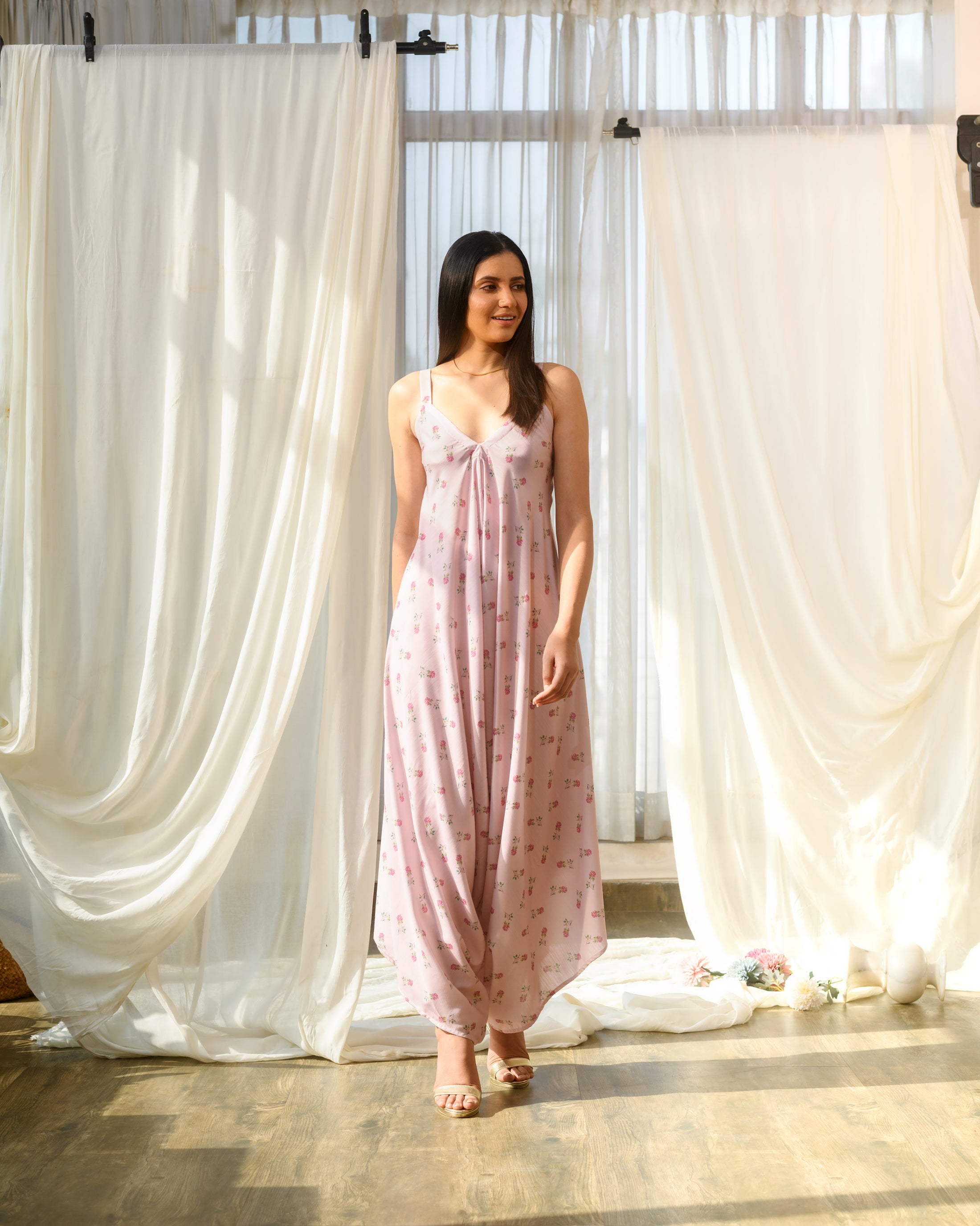 Rosey Pink Palazzo Jumpsuit