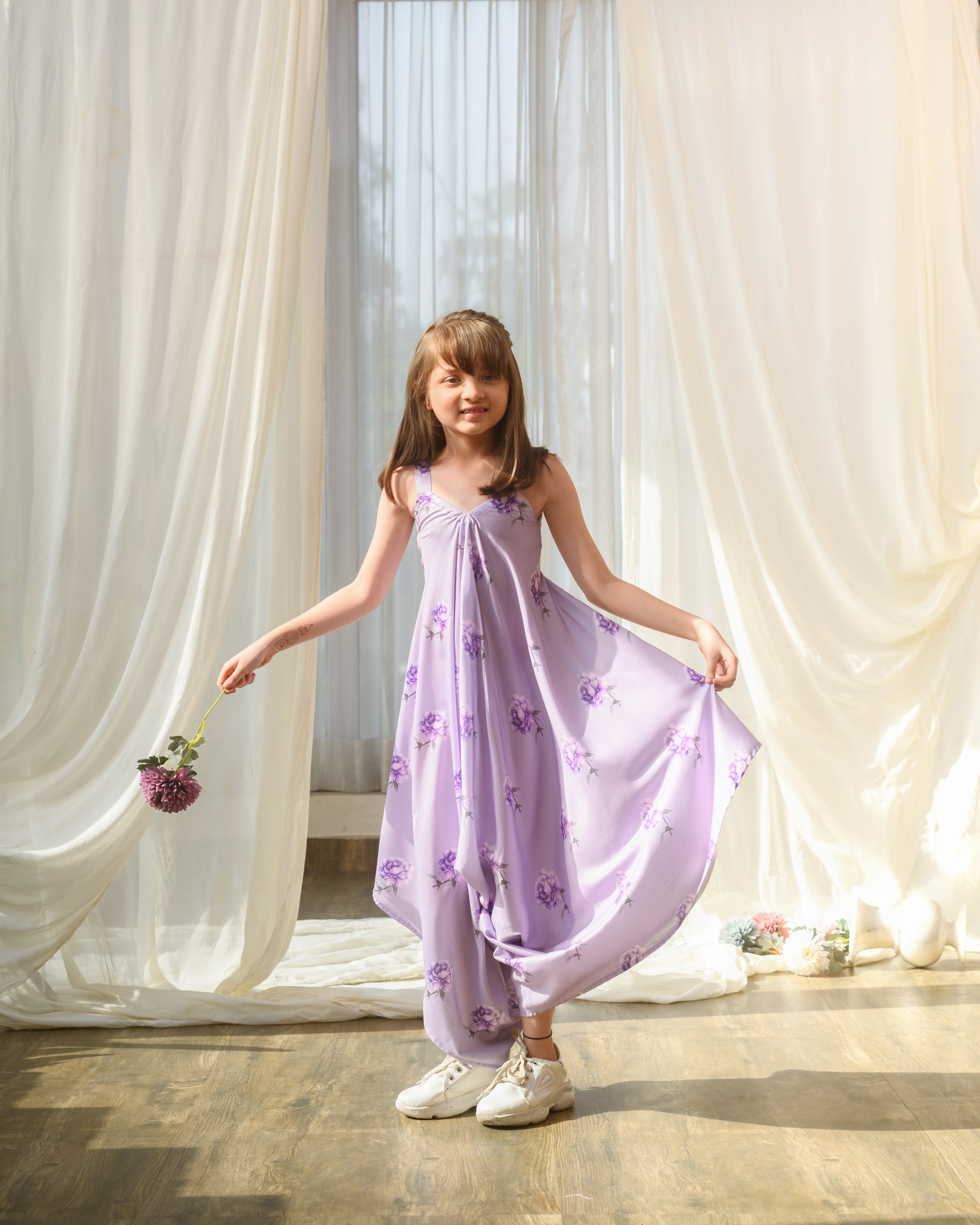 Very Peri Lilac Palazzo Jumpsuit Kids