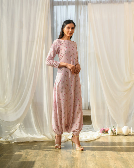 Rosey Pink Dhoti Jumpsuit