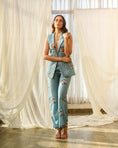 Load image into Gallery viewer, Dusty Teal Quilted Pant Suit
