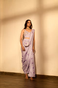 Load image into Gallery viewer, Very Peri Lilac Sequins Pant Saree Set
