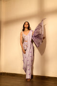 Load image into Gallery viewer, Very Peri Lilac Sequins Pant Saree Set
