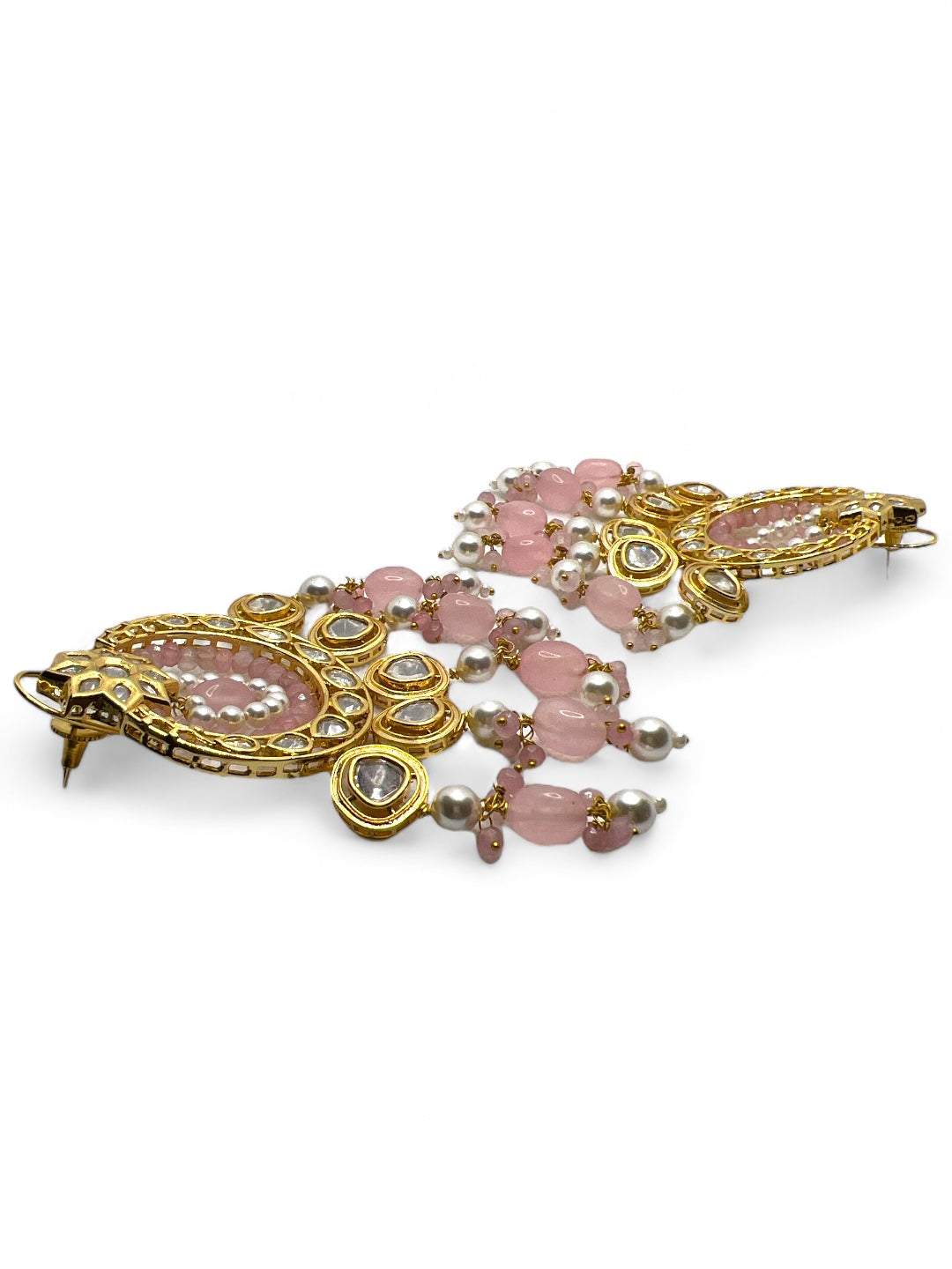 Le David Pink Pearl & Kundan Earrings