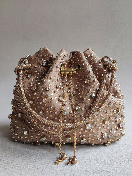 Gold Starry Bucket Bag