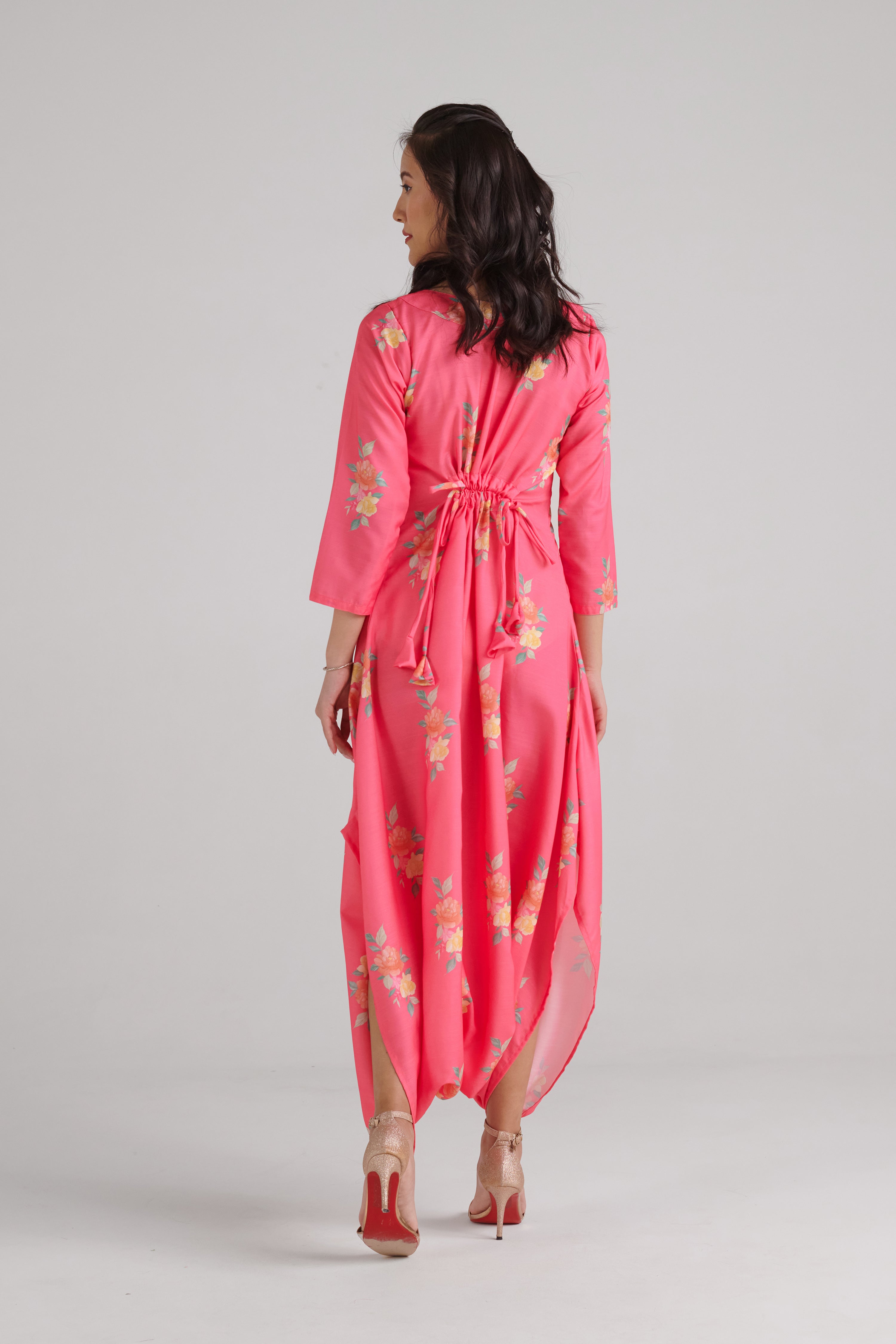 Hot Pink Dhoti Jumpsuit