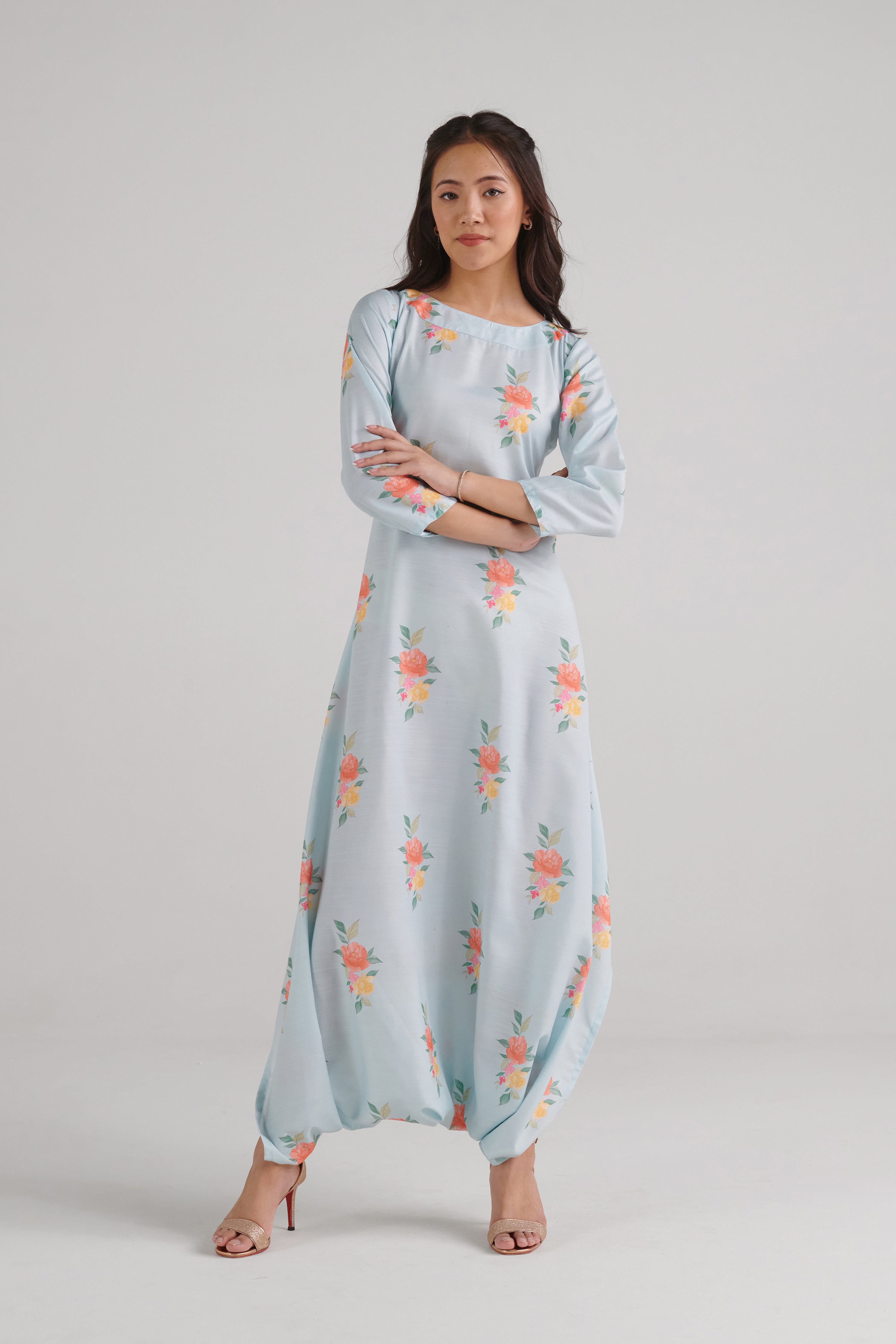 Baby Blue Dhoti Jumpsuit