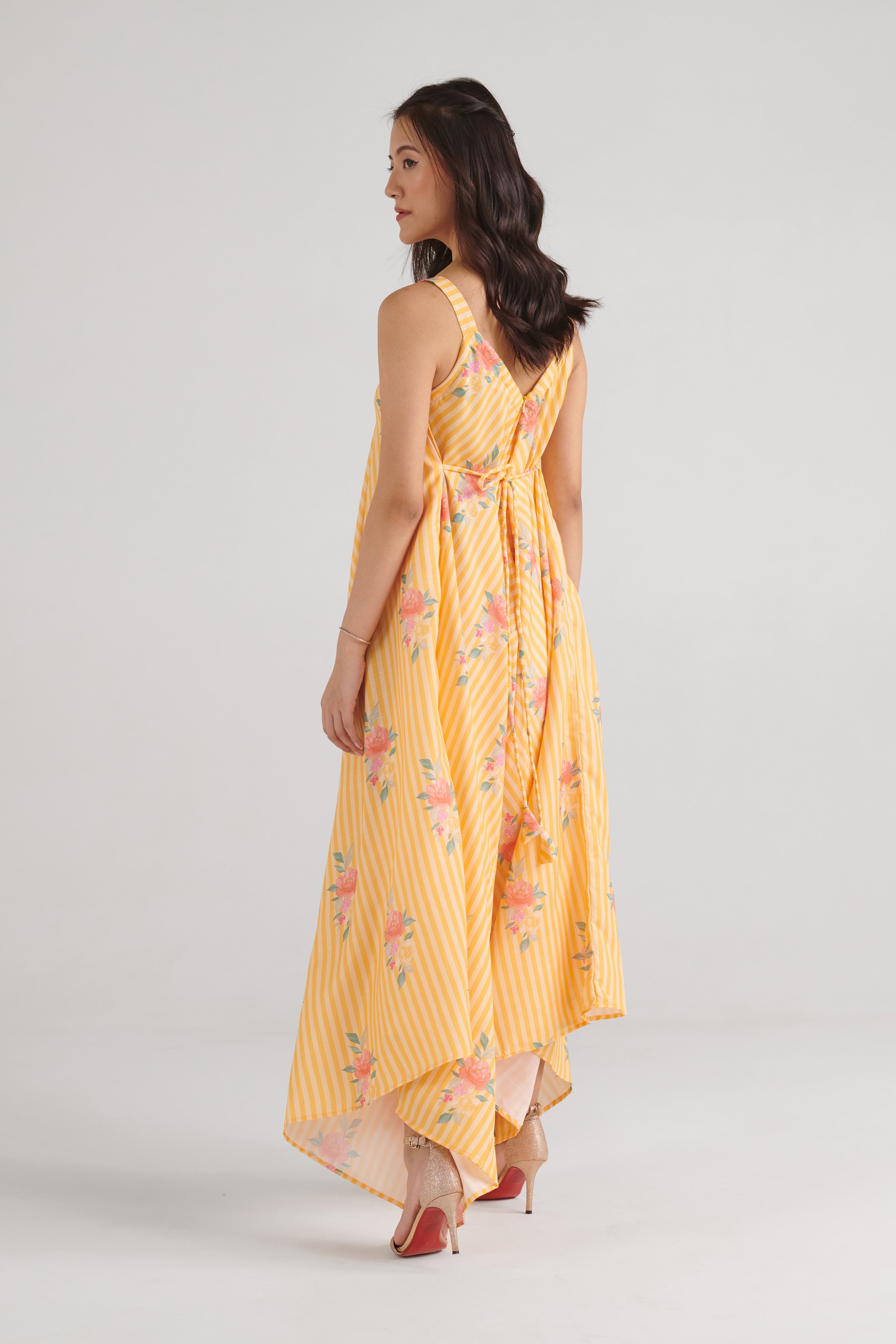 Amber Yellow Striped Palazzo Jumpsuit