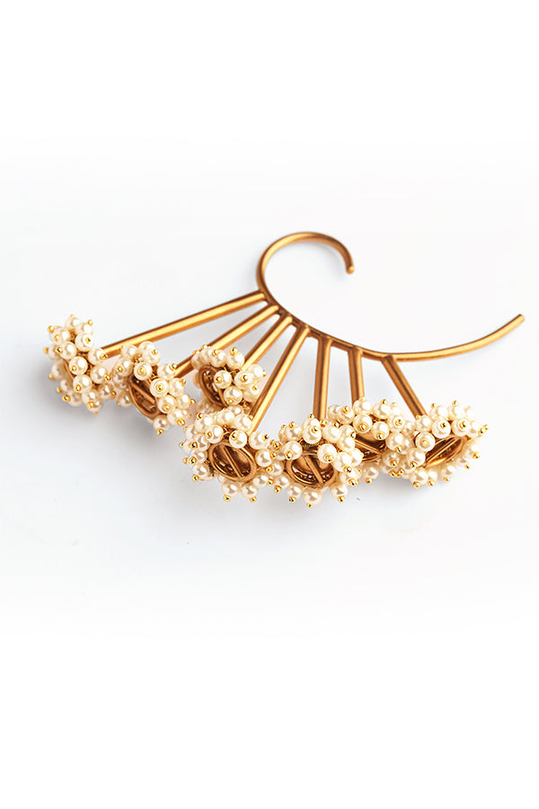 Pearl Bunch Gold Ear Cuff