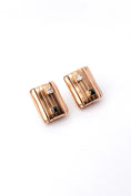 Load image into Gallery viewer, Empyreal Grid Gold Ribbon Wrapped Stud Earrings
