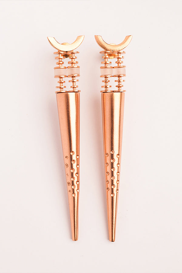 Piercing Night Gold Plated Spike Earrings