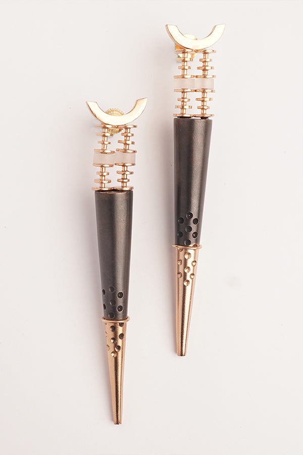 Edge Of Night Gold Plated Spike Earrings