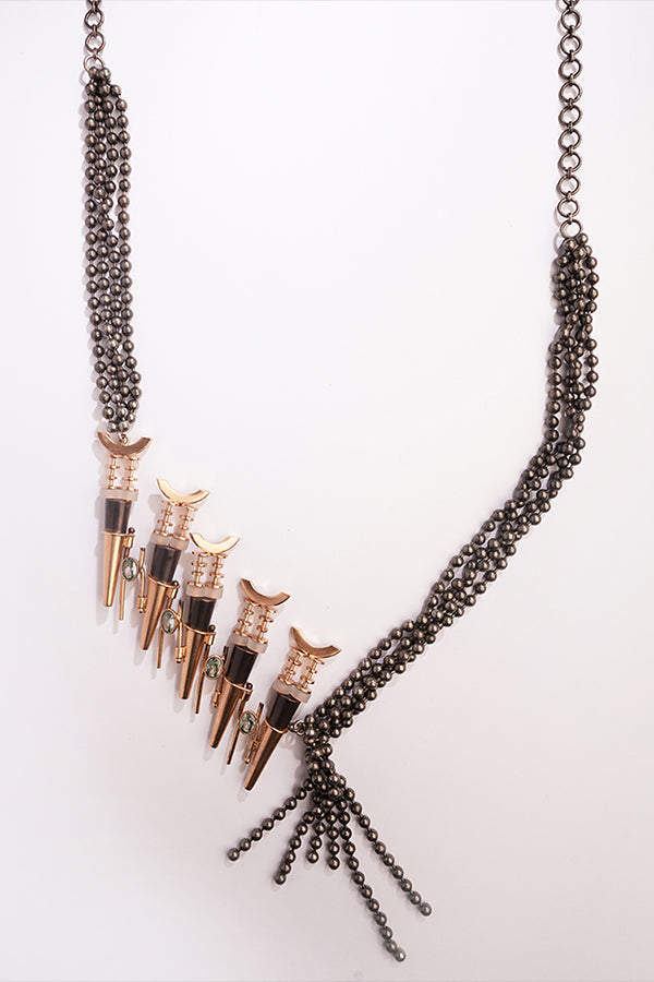 Dark Waltz Oxidized Spike Necklace