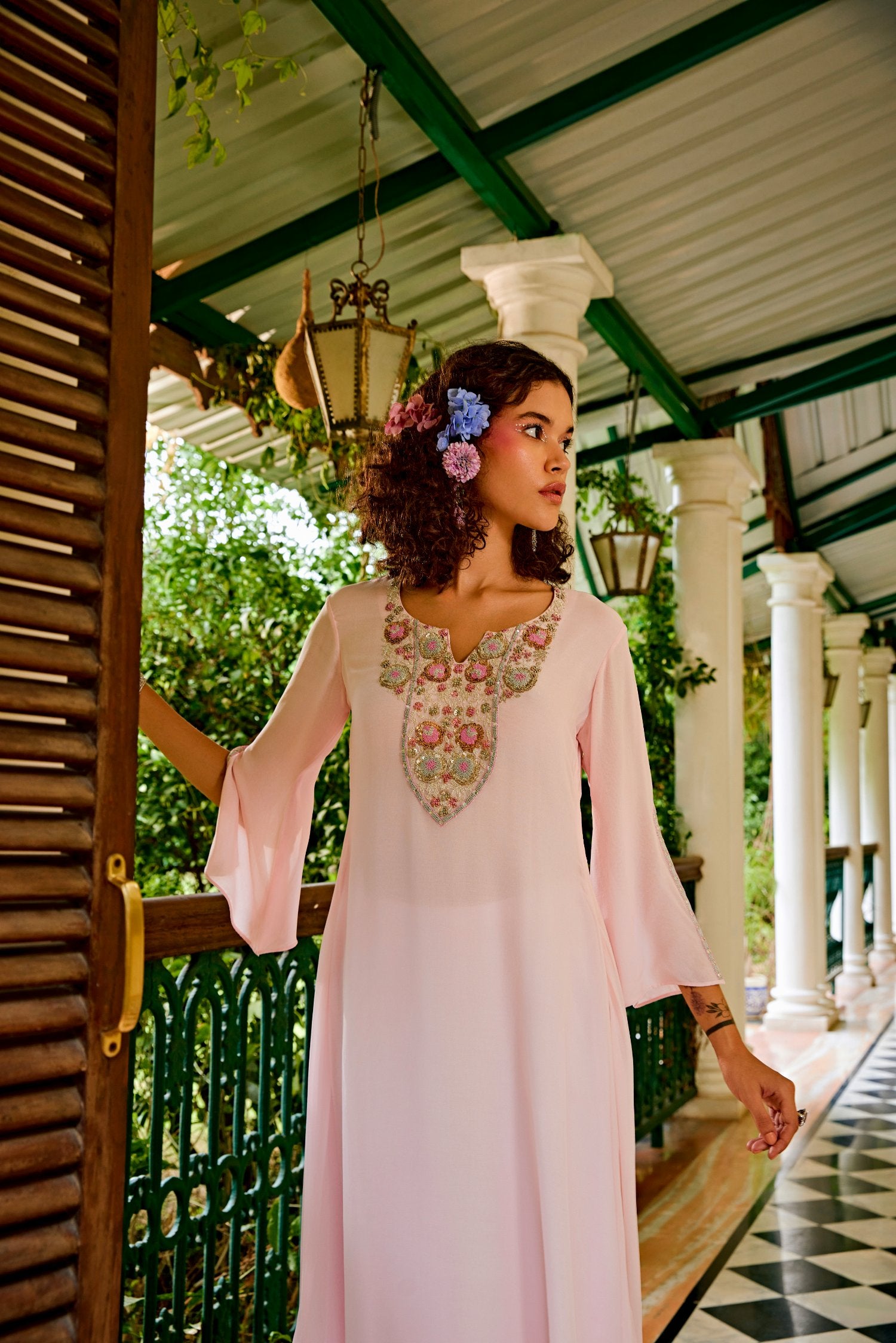 Light Pink Georgette Kurta Set