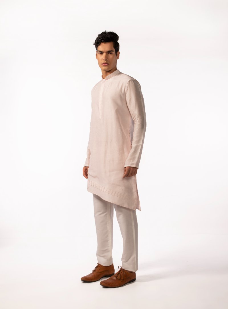 Blush Pink Pintuck Kurta Set