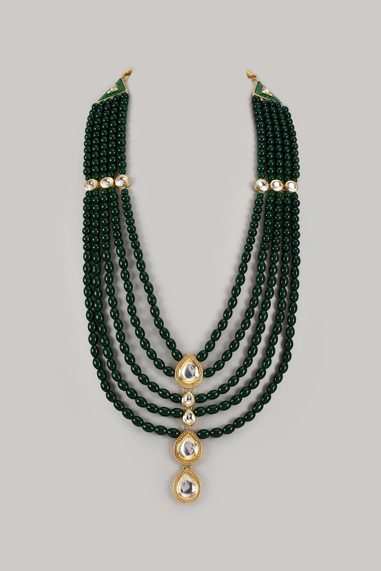 Emerald Green Semi-Precious Pearl Handmade Layered Mala