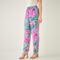 Load image into Gallery viewer, Pink and Green Marine Wave Print Shirt and Pants Set
