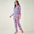 Load image into Gallery viewer, Blue and Pink Marine Wave Print Shirt and Pants Set
