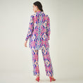 Load image into Gallery viewer, Blue and Pink Marine Wave Print Shirt and Pants Set
