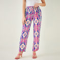 Load image into Gallery viewer, Blue and Pink Marine Wave Print Shirt and Pants Set
