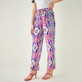 Load image into Gallery viewer, Blue and Pink Marine Wave Print Shirt and Pants Set
