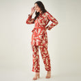 Load image into Gallery viewer, Red Baroque Print Shirt with Belt and Pants Set
