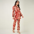 Load image into Gallery viewer, Red Baroque Print Shirt with Belt and Pants Set
