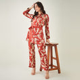 Load image into Gallery viewer, Red Baroque Print Shirt with Belt and Pants Set
