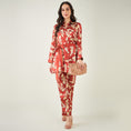 Load image into Gallery viewer, Red Baroque Print Shirt with Belt and Pants Set
