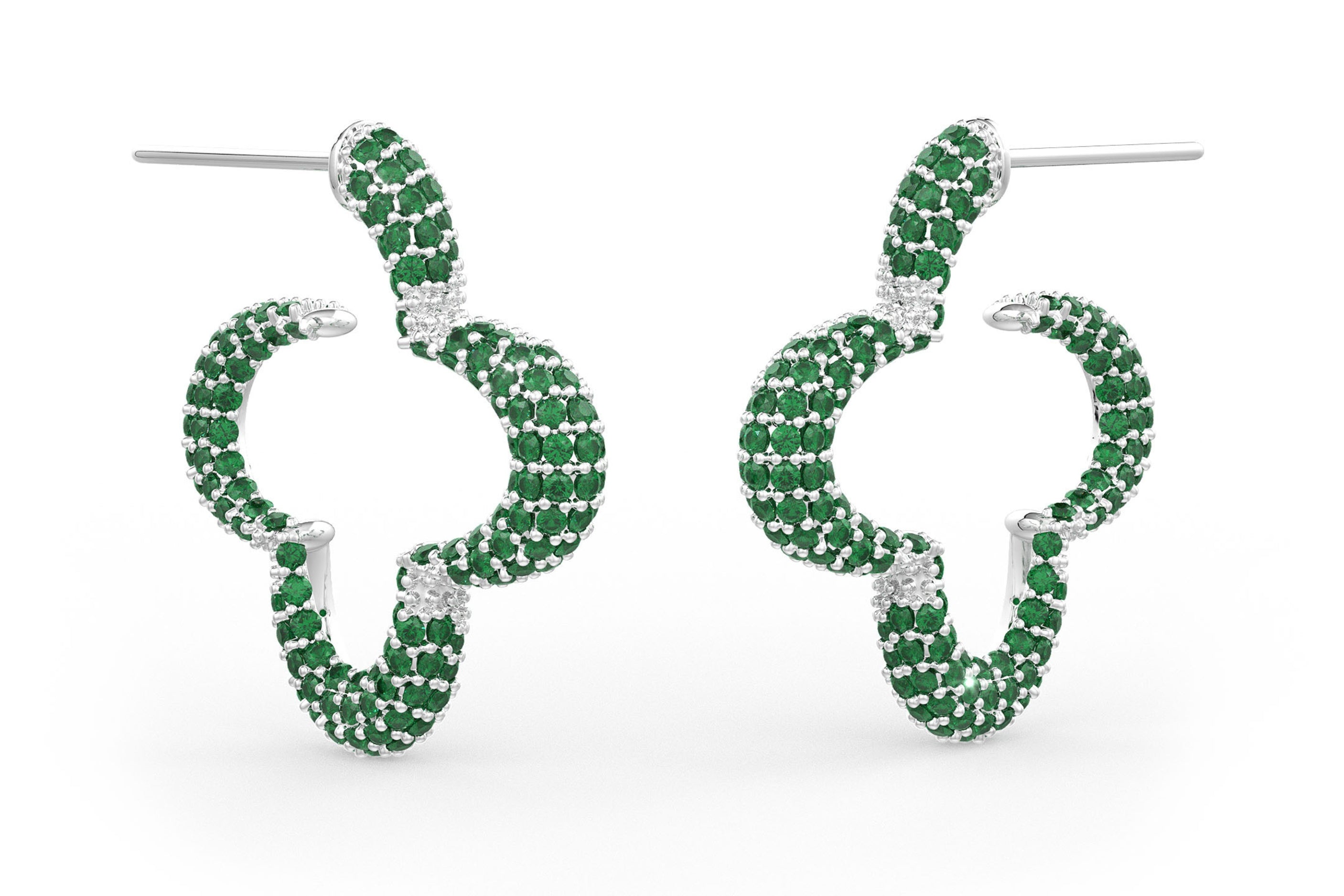 Statement bella earrings in emerald green