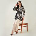 Load image into Gallery viewer, Black Baroque Print Shirt with Belt
