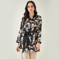 Load image into Gallery viewer, Black Baroque Print Shirt with Belt
