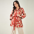 Load image into Gallery viewer, Red Baroque Print Shirt with Belt
