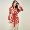 Load image into Gallery viewer, Red Baroque Print Shirt with Belt
