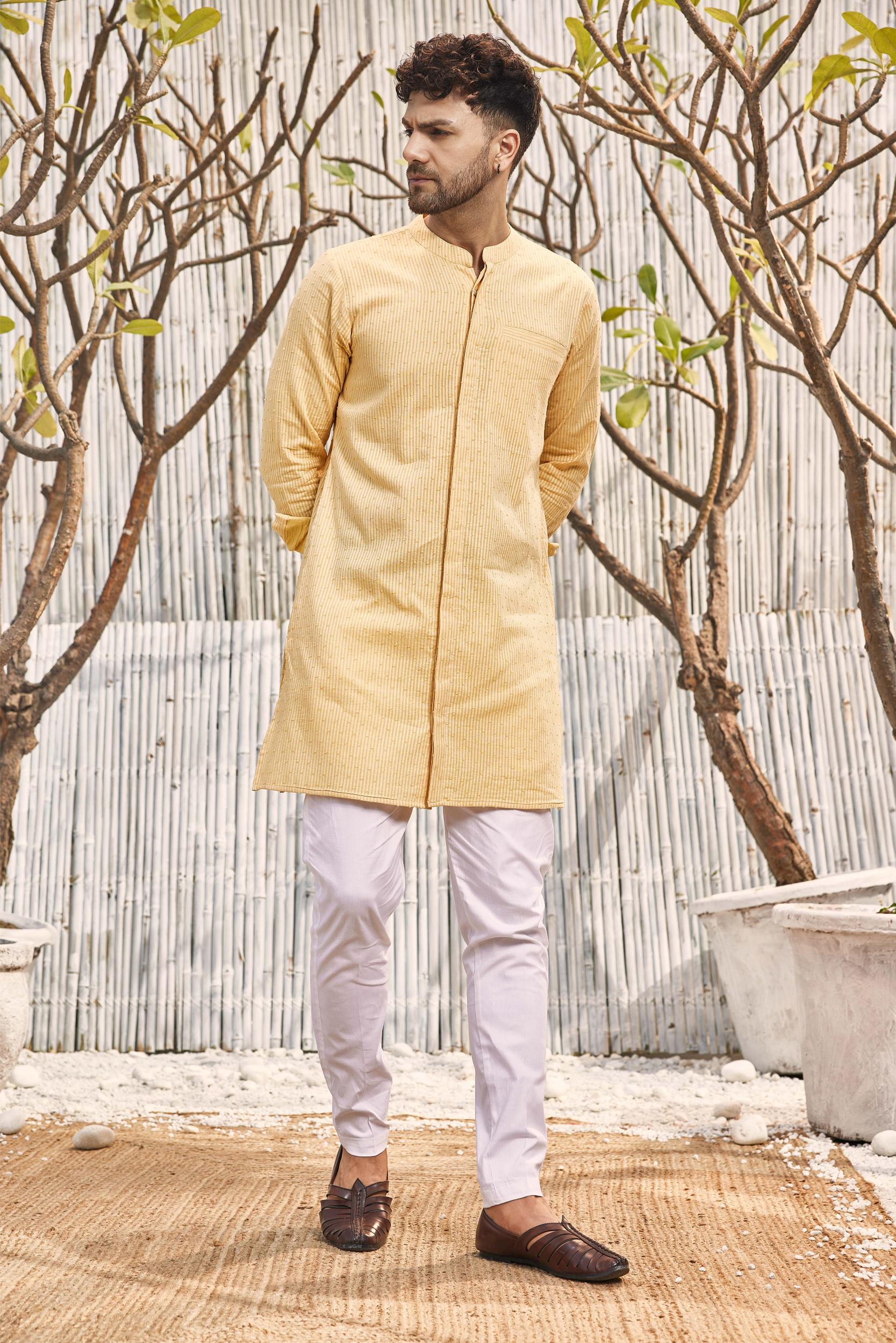 Cotton Placket Kurta - Set of 1