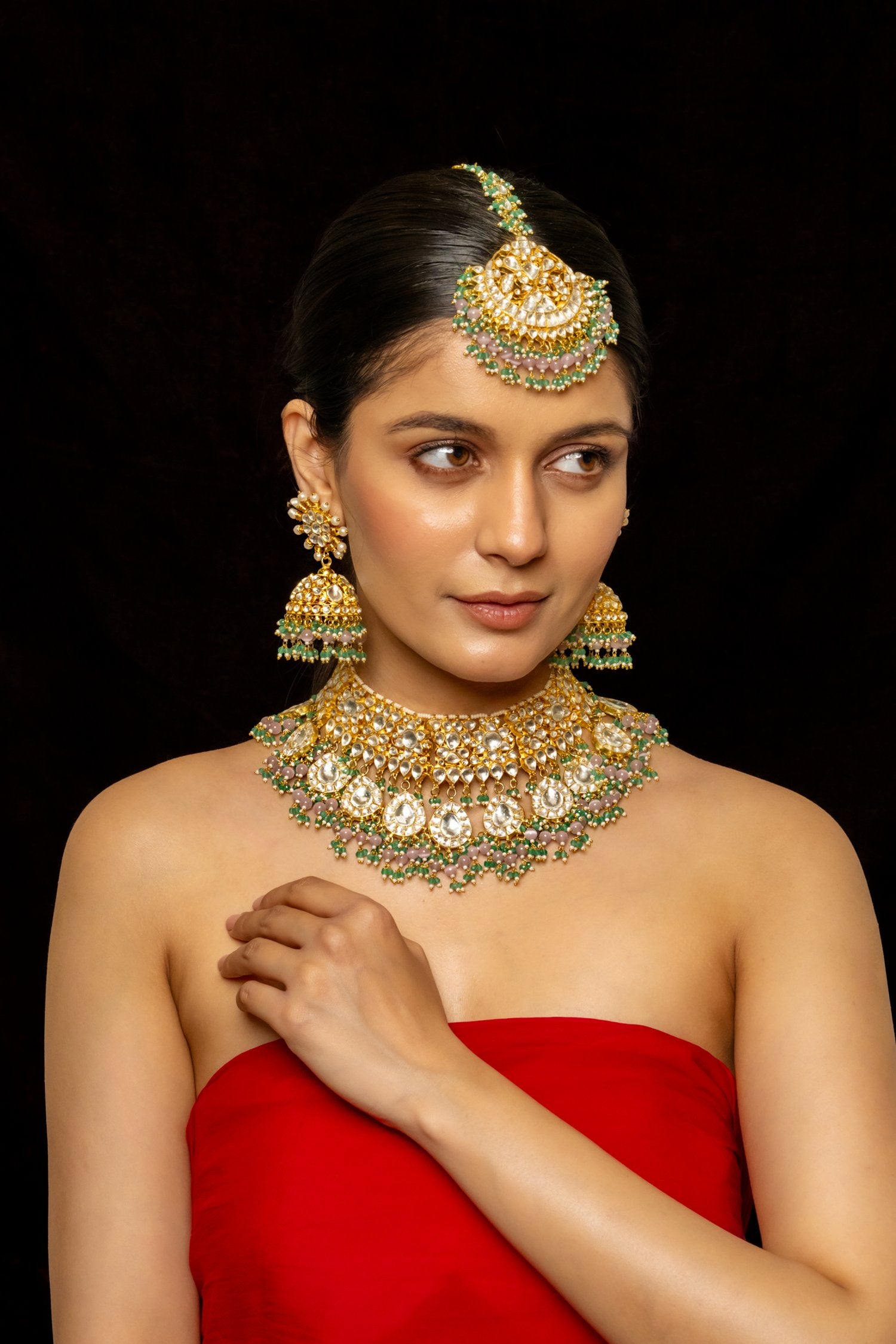 Necklace with Earrings and Tika