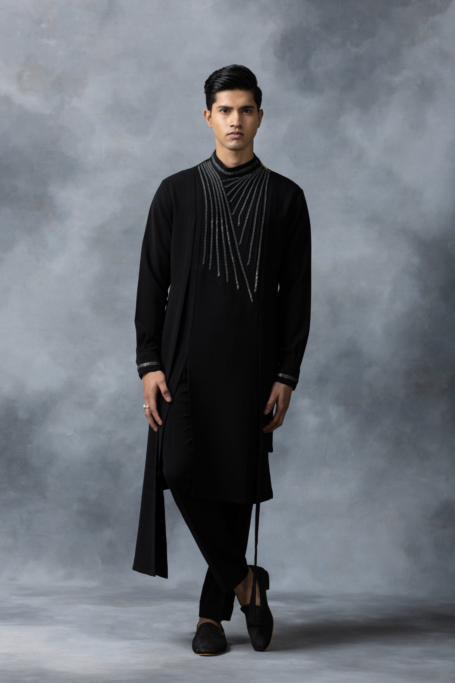 Black Chain Detail Kurta Set