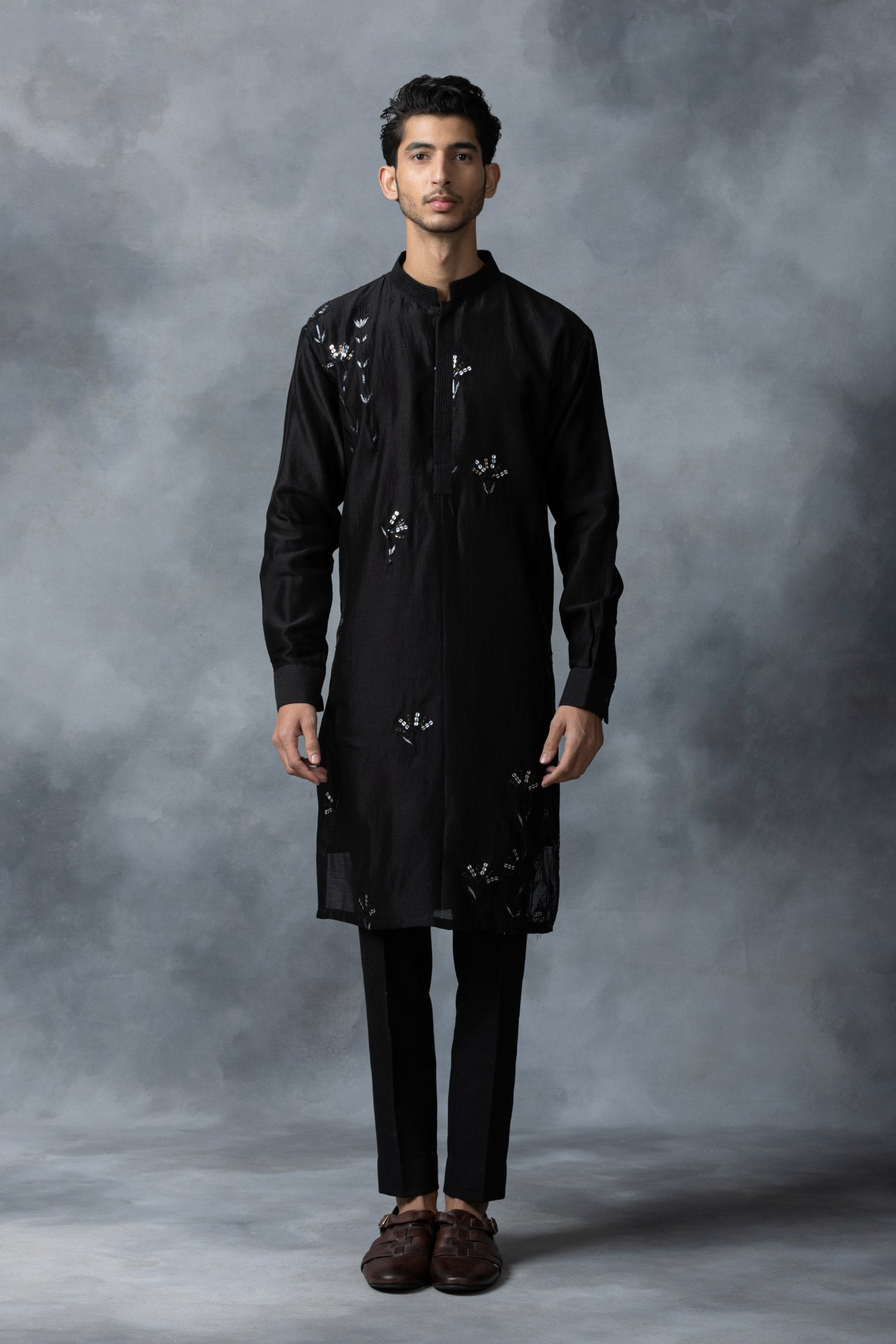 Black Sequin Kurta Set