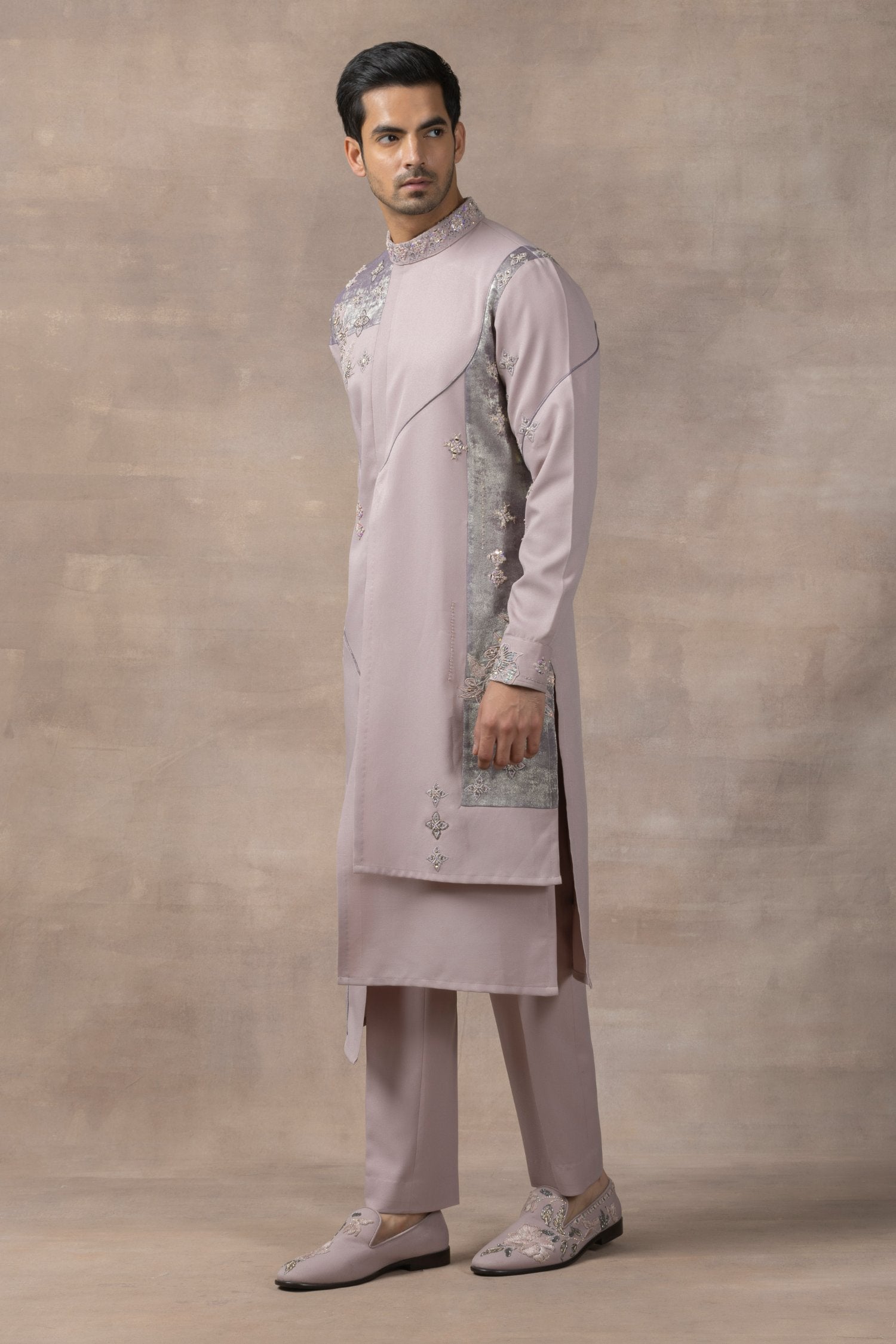 Lavender Panel Kurta Set