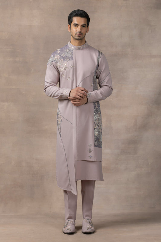 Lavender Panel Kurta Set