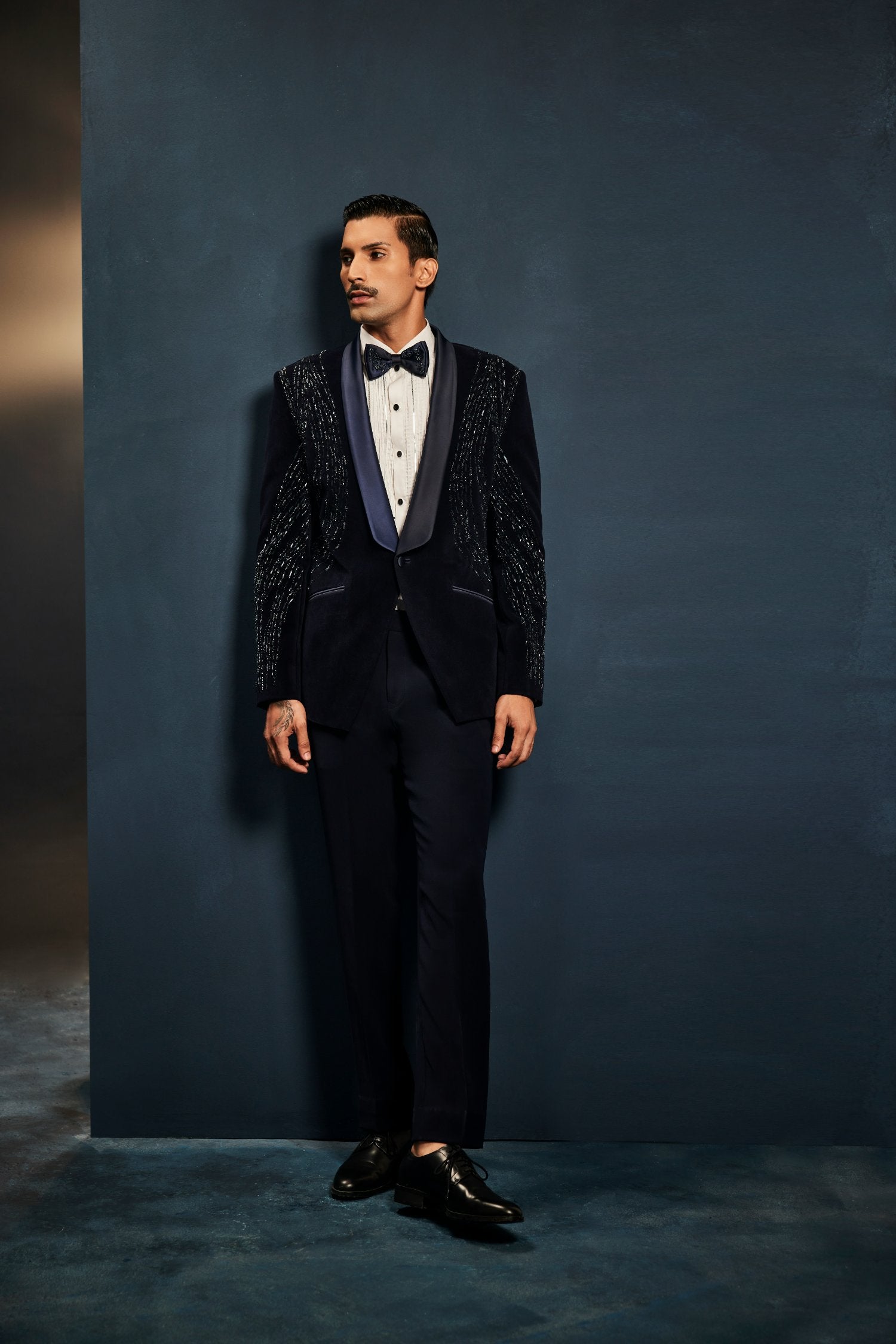 Navy Velvet Wave Tuxedo