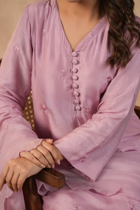 Lilac Embroidered Tunic Set ( Set Of 3 )