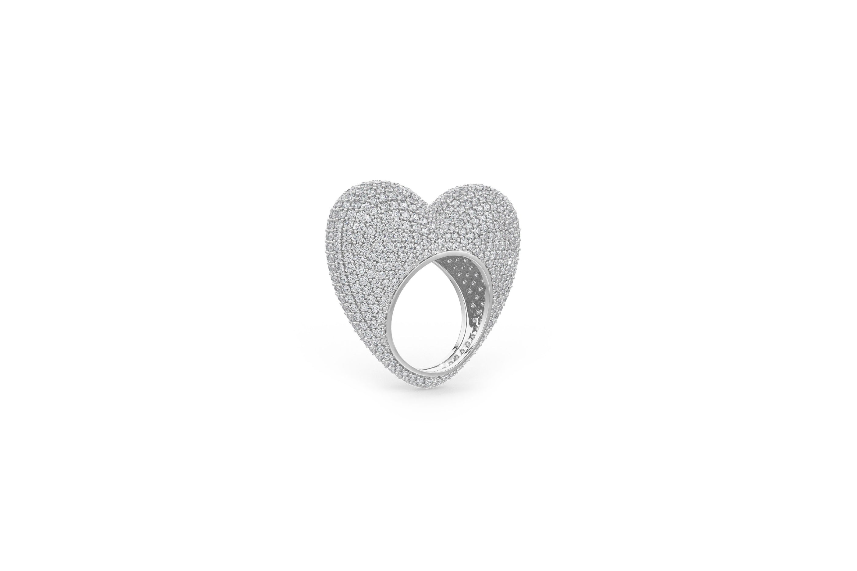 The Love ring in silver crystals