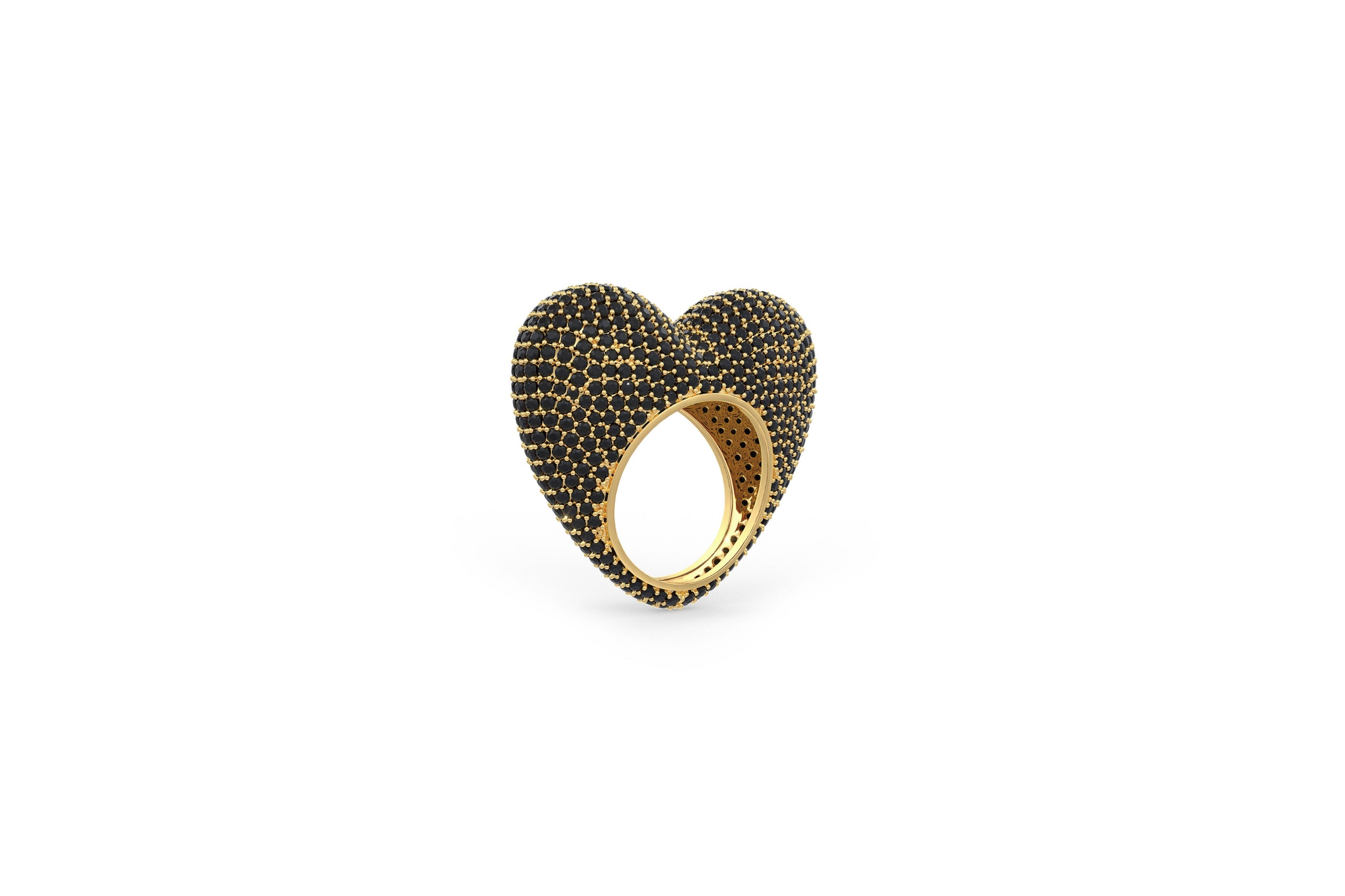 The love ring in black crystals.