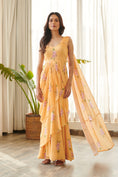 Load image into Gallery viewer, Jasmine Yellow Ruffle Saree Dress
