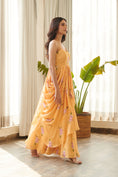 Load image into Gallery viewer, Jasmine Yellow Ruffle Saree Dress
