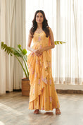 Load image into Gallery viewer, Jasmine Yellow Ruffle Saree Dress
