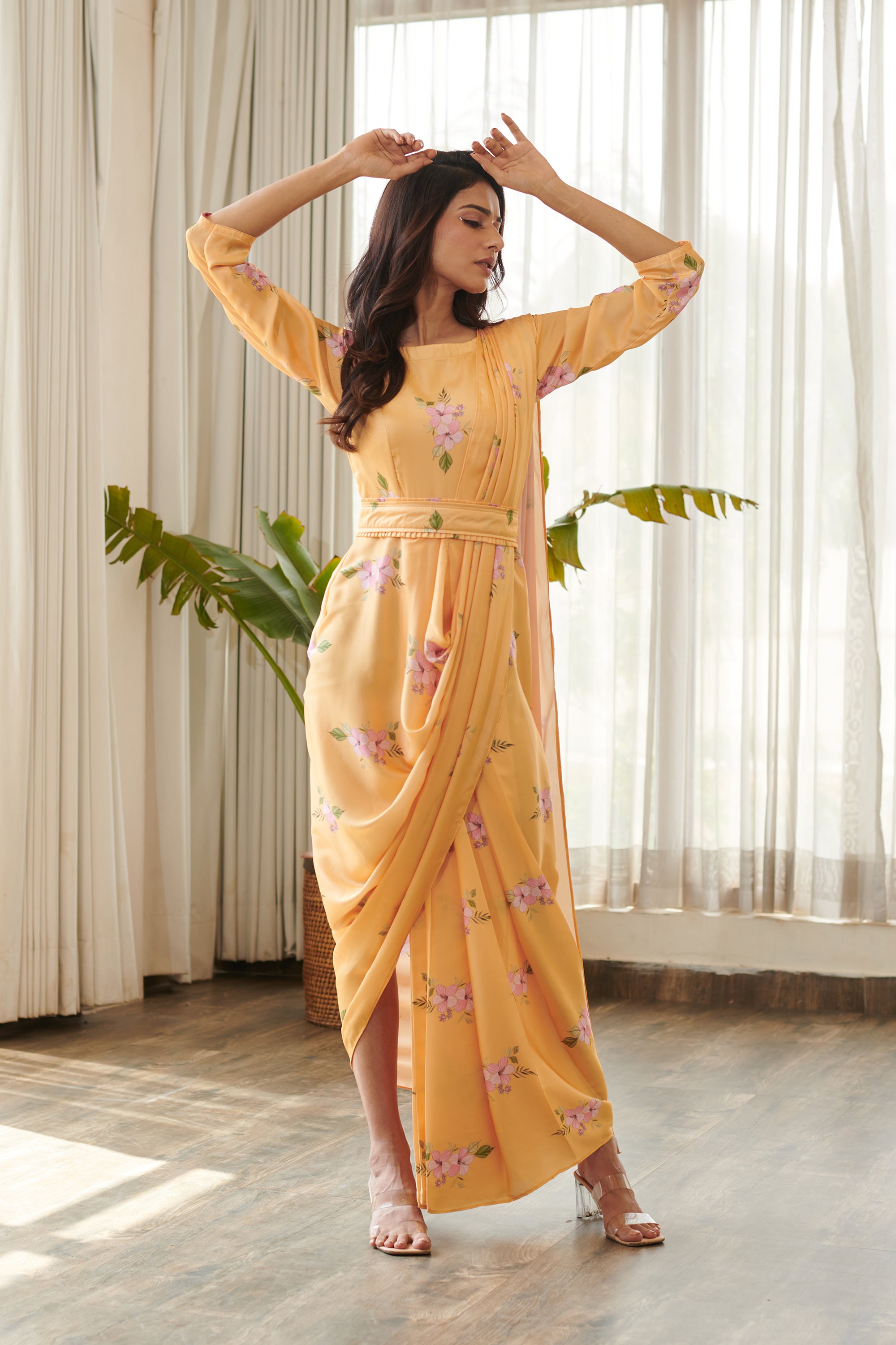 Jasmine Yellow Saree Dress