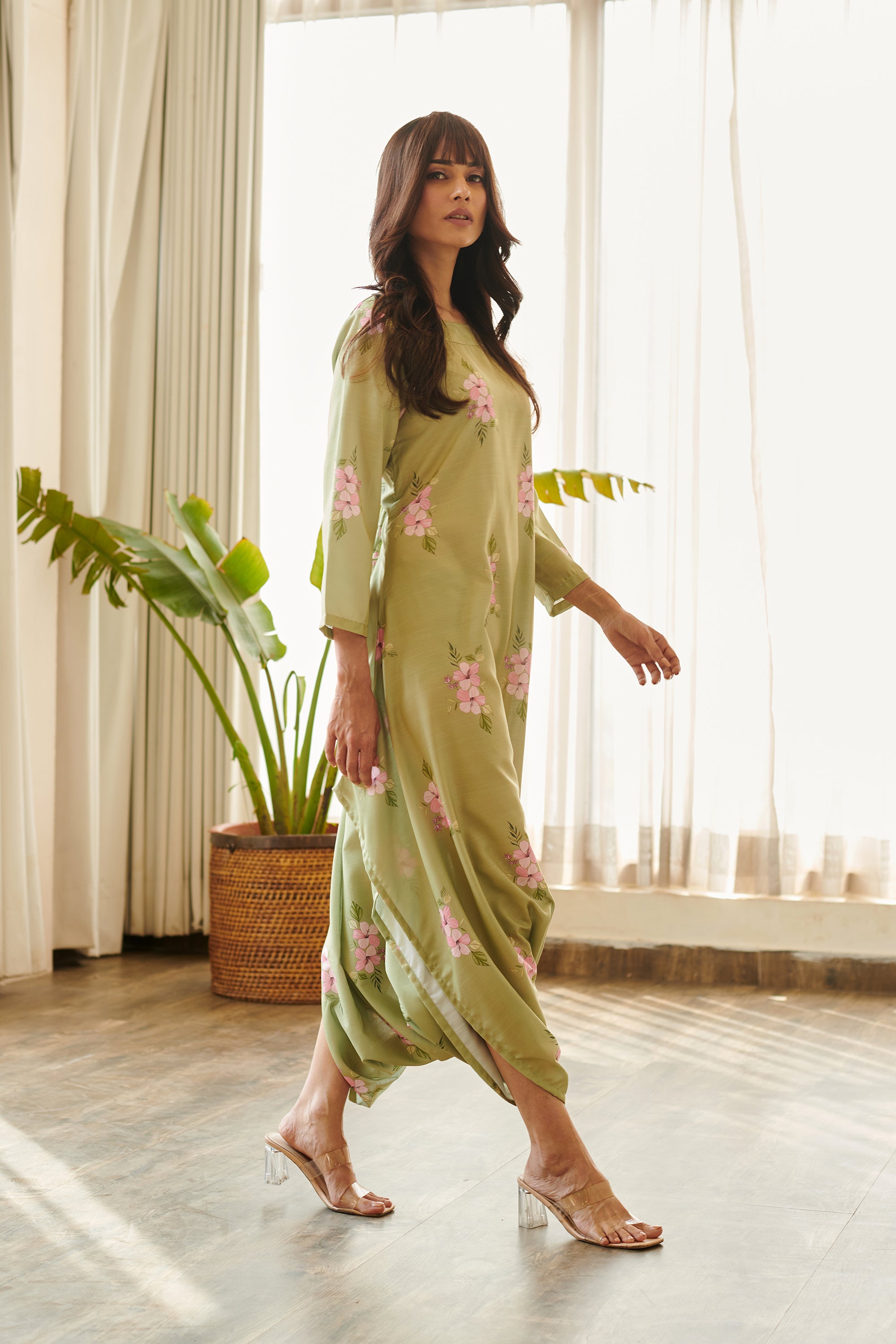 Pickle Green Dhoti Jumpsuit